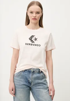 Converse tricou din bumbac femei, culoarea roz, 10027386-A02 imagine