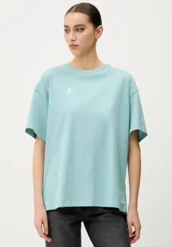Converse tricou din bumbac femei, culoarea turcoaz, 10028415-A02 imagine