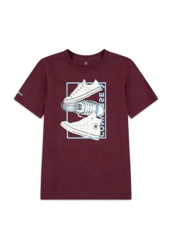 Converse tricou pentru copii cu adaos de bumbac culoarea bordo, cu imprimeu, 9CH862 imagine