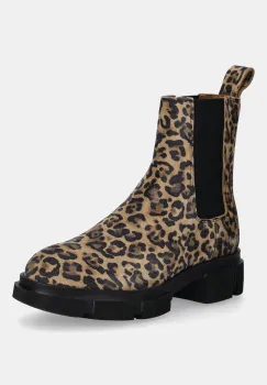 Copenhagen botine din piele intoarsa culoarea bej, cu toc plat, CPH570 suede imagine