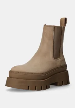 Copenhagen ghete chelsea de piele femei, culoarea bej, cu platforma, CPH686 vitello imagine