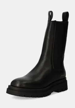 Copenhagen ghete chelsea de piele femei, culoarea negru, cu platforma, CPH1000 imagine