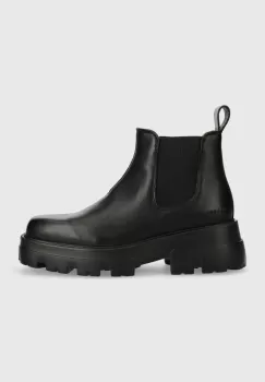 Copenhagen ghete chelsea de piele femei, culoarea negru, cu toc plat, CPH155 vitello imagine