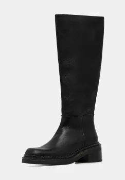 Copenhagen ghete de piele culoarea negru, cu toc drept, CPH624 black imagine