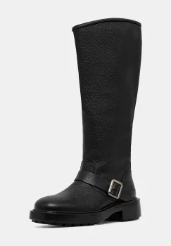 Copenhagen ghete de piele culoarea negru, cu toc plat, CPH441 leather imagine
