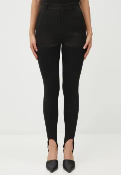 Coperni pantaloni Hybrid Rib culoarea negru, mulata, high waist, COPP138F3004 imagine