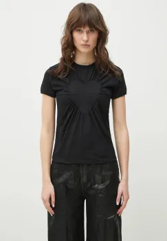 Coperni tricou din bumbac Gathered Heart femei, culoarea negru, COPJS01F5011 imagine