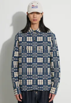 Corridor geaca cu aspect de camasa Lancaster Jacket culoarea bleumarin, de tranzitie, JKT0016 imagine
