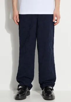 Corridor pantaloni de bumbac Floral Embroidered Trouser culoarea albastru marin, drept, TR0076 imagine