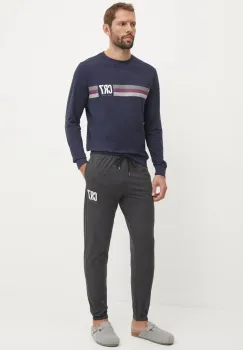 CR7 Cristiano Ronaldo pijama barbati, culoarea albastru marin, cu imprimeu, 8730-42-1043 imagine