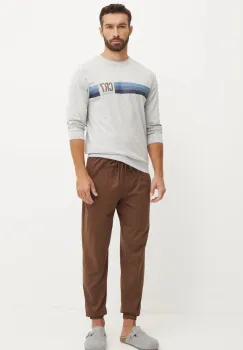 CR7 Cristiano Ronaldo pijama barbati, culoarea gri, cu imprimeu, 8730-42-1040 imagine