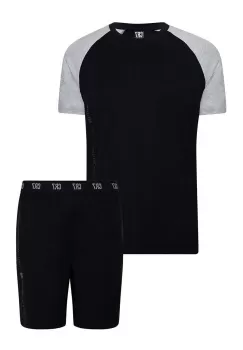 CR7 Cristiano Ronaldo pijamale de bumbac culoarea negru, neted imagine