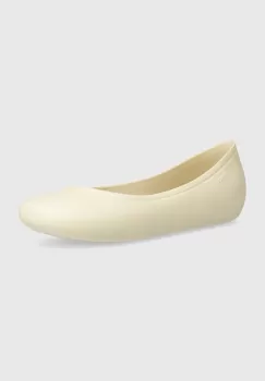 Crocs balerini Brooklyn Flat culoarea bej, 209384 imagine