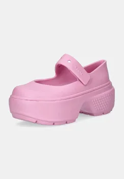 Crocs balerini Stomp Mary Jane culoarea roz, 209939 imagine