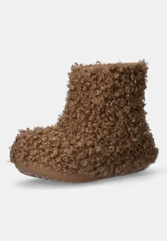 Crocs botine Crush Doodle Fur Boot femei, culoarea bej, cu platforma, 210757 imagine