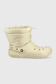 Crocs cizme de iarna Classic Lined Neo Puff Boot culoarea bej imagine