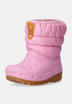 Crocs cizme de iarna copii CLASSIC NEO PUFF BOOT culoarea roz, 207683.G imagine