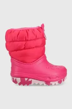 Crocs cizme de iarna copii culoarea roz imagine