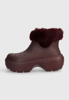 Crocs cizme de iarna Stomp Lined Boot culoarea bordo, 208718 imagine