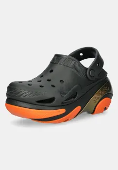 Crocs papuci Bubble Crush Reflector Clog femei, culoarea verde, cu platforma, 210743 imagine