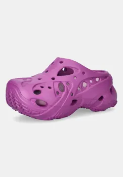 Crocs papuci Caged W Clog culoarea violet, cu platforma, 211141 imagine