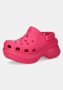 Crocs papuci Classic Bae Clog W femei, culoarea roz, cu platforma, 206302.6ZQ imagine