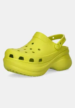 Crocs papuci Classic Bae Clog W femei, culoarea verde, cu platforma, 206302.312 imagine