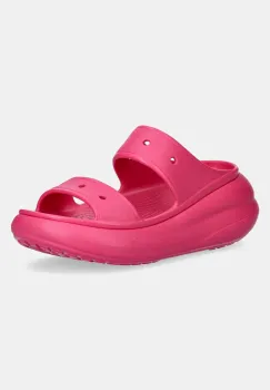 Crocs papuci Classic Crush Sandal femei, culoarea roz, cu platforma, 207670.0ZQ imagine