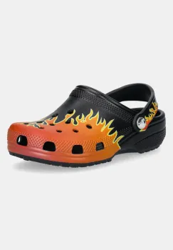Crocs papuci CLASSIC FLAMES CLOG KIDS culoarea negru, 210993 imagine