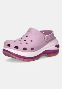 Crocs papuci Classic Mega Crush Clog femei, culoarea violet, cu platforma, 207988.5BX imagine