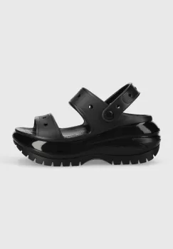 Crocs papuci Classic Mega Crush Sandal femei, culoarea negru, cu platforma, 207989 imagine