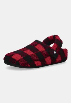 Crocs papuci de casa Classic Buff Check Cozzzy Slipper culoarea rosu, 210755 imagine