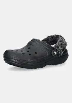 Crocs papuci de casa Classic Fleece Lined Clog culoarea negru, 211396 imagine