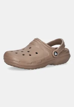 Crocs papuci de casa Classic Lined Clog culoarea maro, 203591 imagine