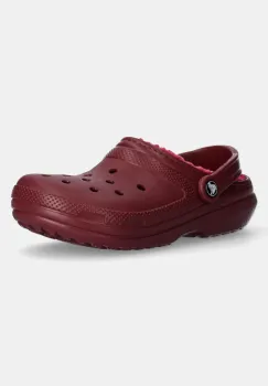 Crocs papuci de casa Classic Lined Clog culoarea rosu, 203591 imagine