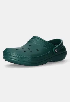 Crocs papuci de casa Classic Lined Clog culoarea verde, 203591 imagine
