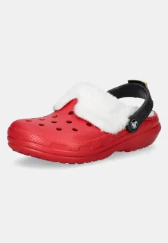 Crocs papuci de casa Classic Lined Santa Clog culoarea rosu, 210933 imagine