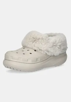 Crocs papuci de casa Furever Crush Clog culoarea bej, 208446 imagine