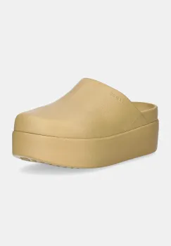 Crocs papuci Dylan Platform Clog femei, culoarea bej, cu platforma, 209869 imagine