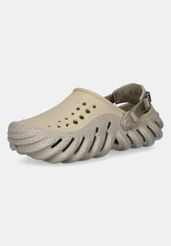 Crocs papuci Echo Crackle Clog culoarea bej, 211630 imagine