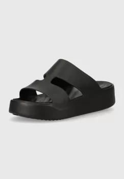 Crocs papuci Gataway Platform H - Strap femei, culoarea negru, cu platforma, 209409 imagine