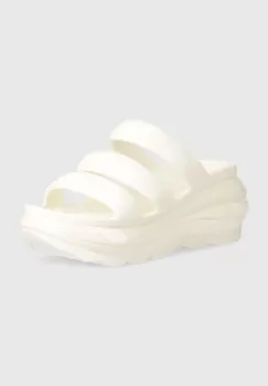 Crocs papuci Mega Crush Triple Strap femei, culoarea alb, toc pana, 209842 imagine