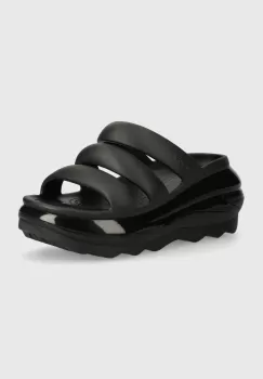 Crocs papuci Mega Crush Triple Strap femei, culoarea negru, cu platforma, 209842 imagine