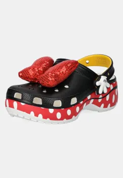 Crocs papuci Minnie Classic Platform Clog W femei, culoarea negru, 209896-100 imagine