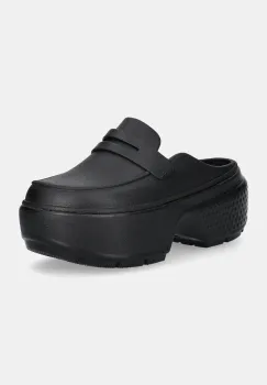 Crocs papuci Stomp Loafer Clog femei, culoarea negru, cu platforma, 209937 imagine