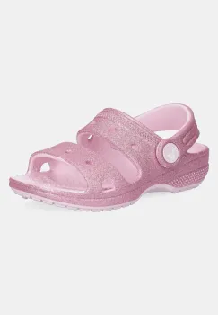 Crocs sandale CLASSIC GLITTER SANDAL culoarea roz, 207983 imagine