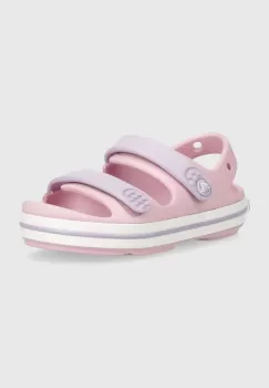 Crocs sandale copii CROCBAND CRUISER SANDAL culoarea roz imagine