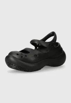 Crocs sandale Phaedra femei, culoarea negru, cu platforma, 209560 imagine