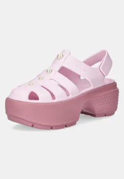 Crocs sandale Stomp Fisherman Pearl Sandal femei, culoarea roz, cu platforma, 210979-6XX imagine