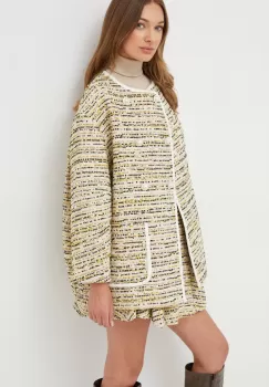 Custommade geaca din amestec de lana culoarea verde, de tranzitie imagine